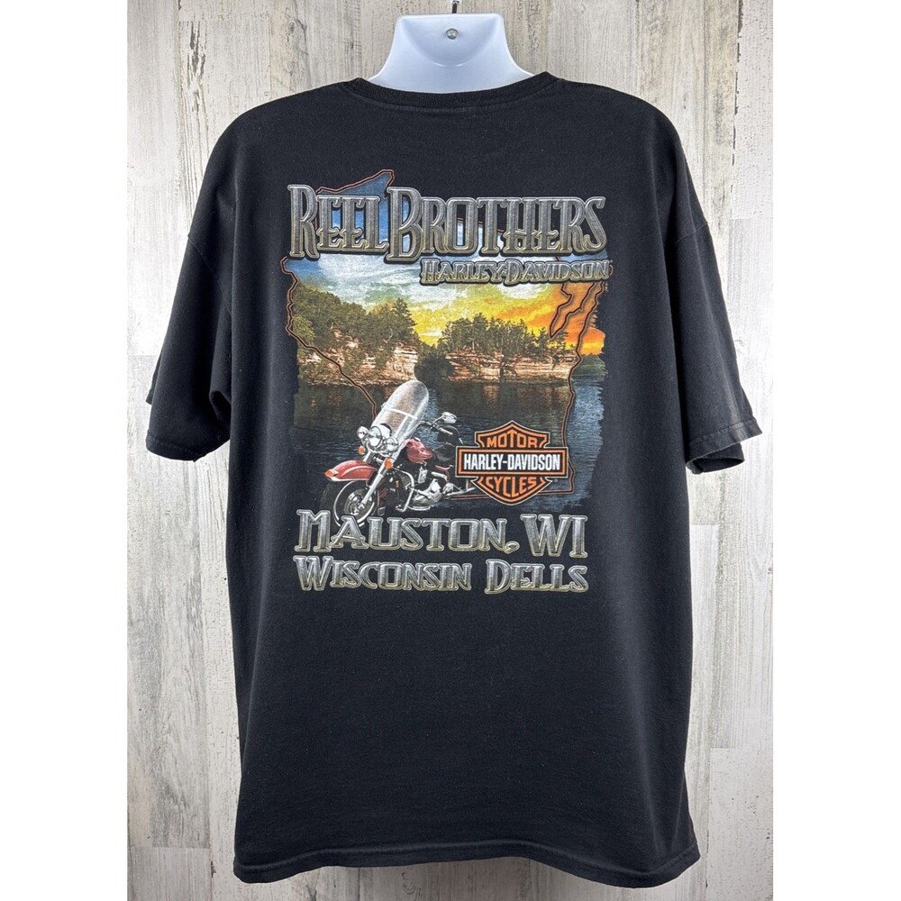 2012 Harley Davidson Motorcycles Mauston Wisconsin Distressed T-shirt XL (24x30)